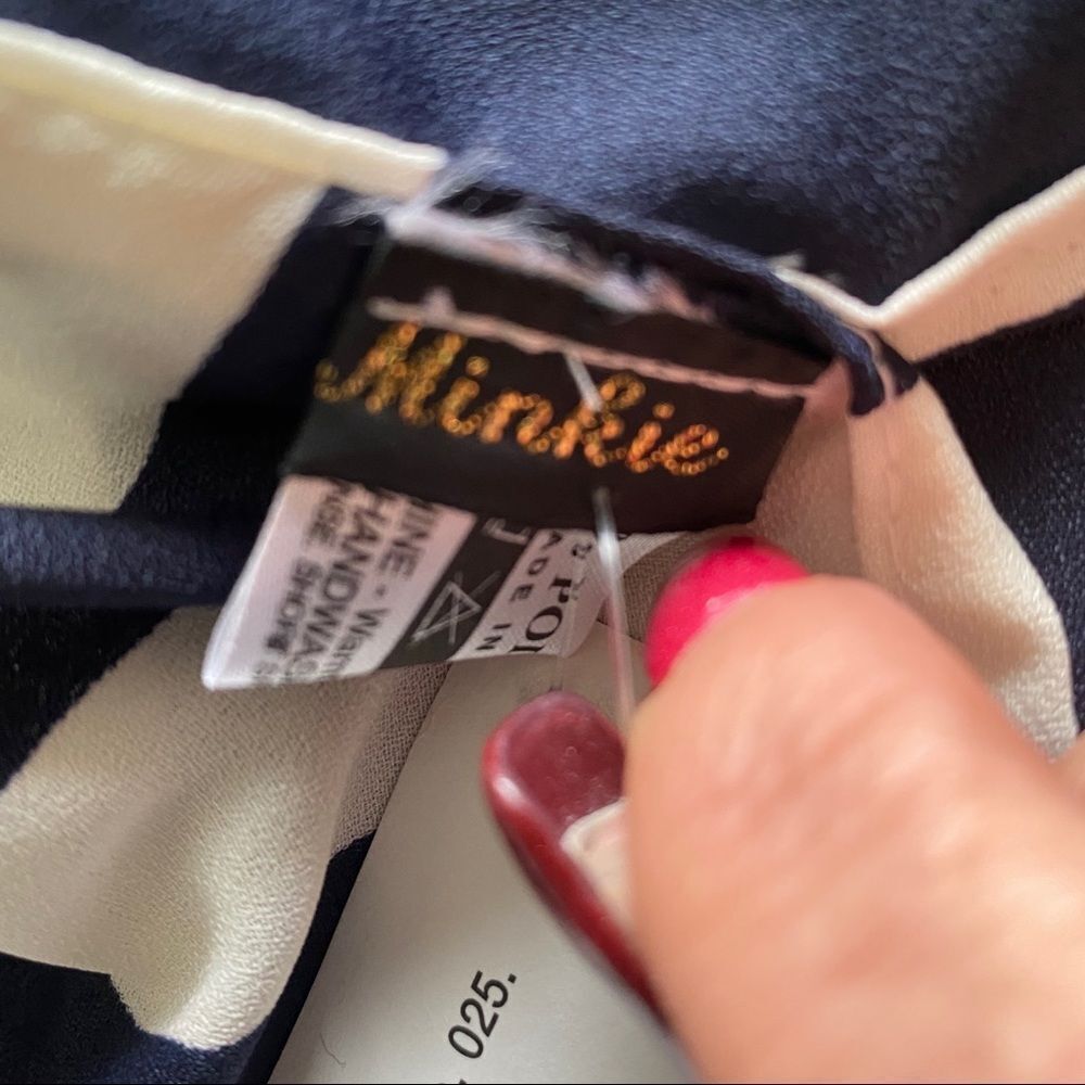 NWT Minkie Y2K blue white strips open back tunic OS - Picture 11 of 12